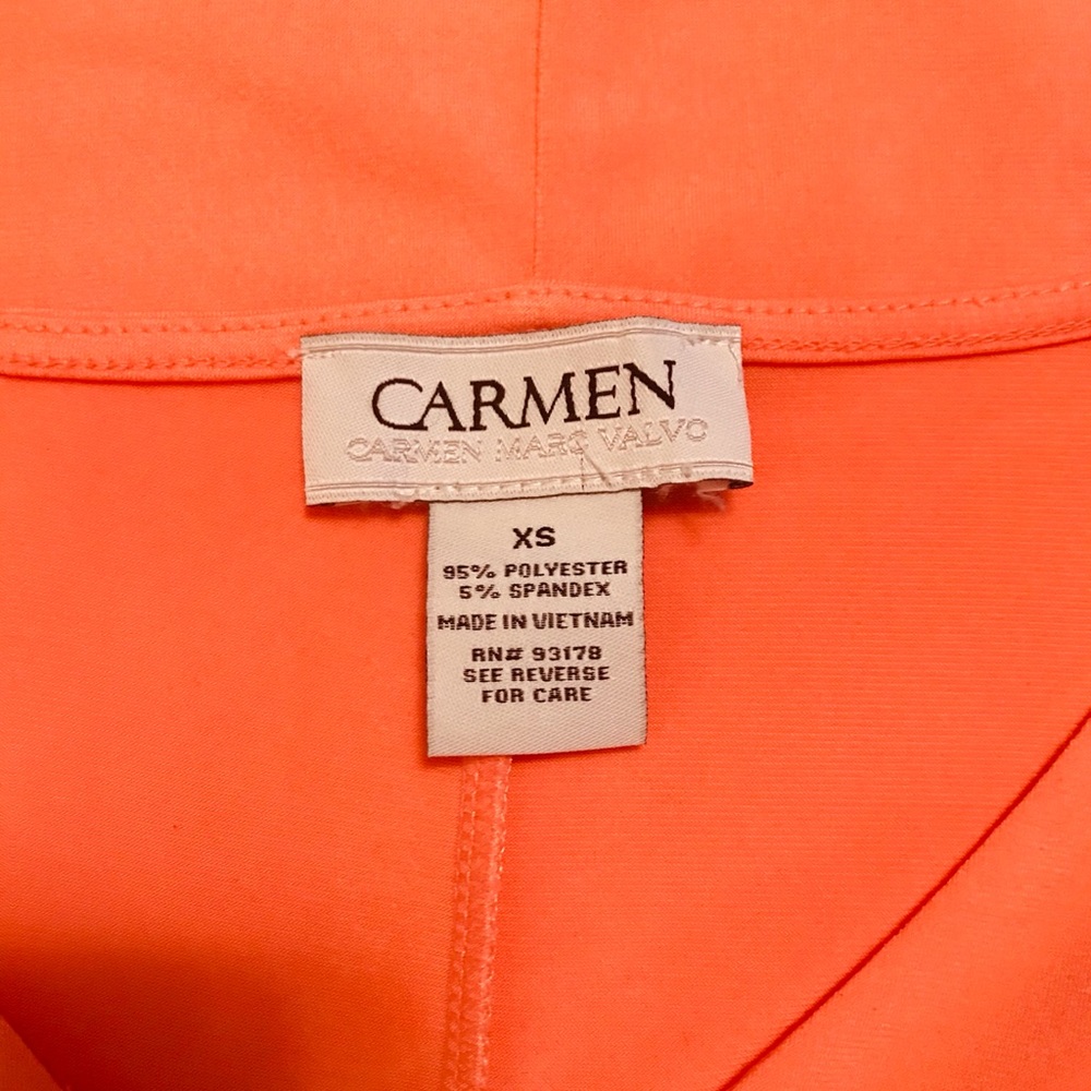 #005. Carmen Marc Valvo orange tank dress top - Picture 6 of 9